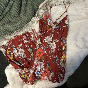 Lulus Floral Maxi Dress with Leg Slit